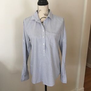 J. Crew Factory Striped Oxford Popover Shirt